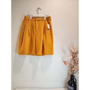Maeve by‎ Anthropologie Mustard Shorts Size 2 NWT Pleated High Waist spring look